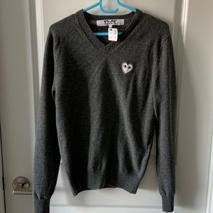 Comme de garçon play gray sweater